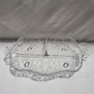 Cambridge Rose Point relish tray